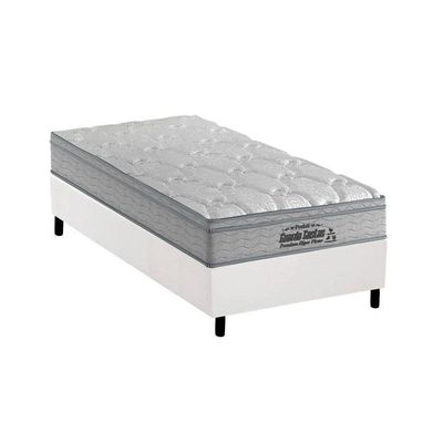 Cama Box Solteiro: Colchão Espuma Probel D40 Guarda Costas Premium Hiper Firme + Base White(88X188)