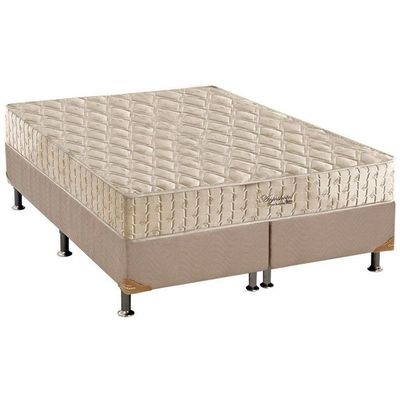 Cama Box Queen: Colchão Molas Ensacadas Anjos Masterpocket Hotelaria Double Face+Base Clean(158X198)