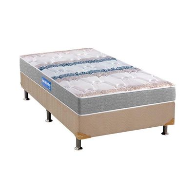 Cama Box Solteiro: Colchão Espuma D45 Probel Guarda Costas + Base Crc Suede Clean(88X188)