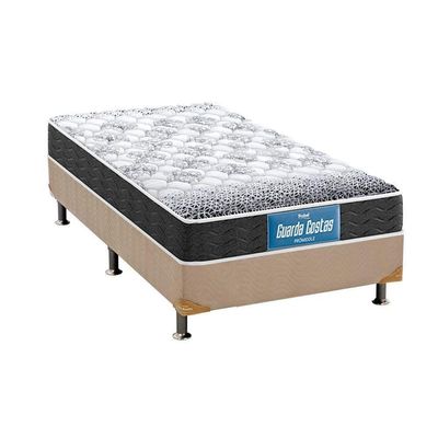 Cama Box Solteiro: Colchão Espuma Probel D28/Ep Anatômico Guarda Costas Plus + Base Clean(88X188)