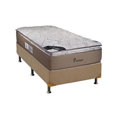 Cama Box Solteiro: Colchão Molas Ensacadas Luckspuma Masterpocket Platinum New + Base Clean(88X188)