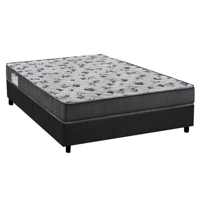 Cama Box Viúva: Colchão Espuma Ortobom D33/Ep Anatômico Iso 100 Ultra Firme + Base Gray(128X188)