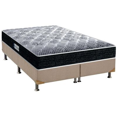 Cama Box Queen: Colchão Espuma D33 Probel /Ep Advanced Tech1500 + Base Crc Suede Clean(158X198)