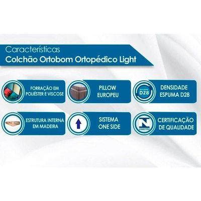 Colchão Casal Ortopédico Ortobom + Cama Invicta Atacama