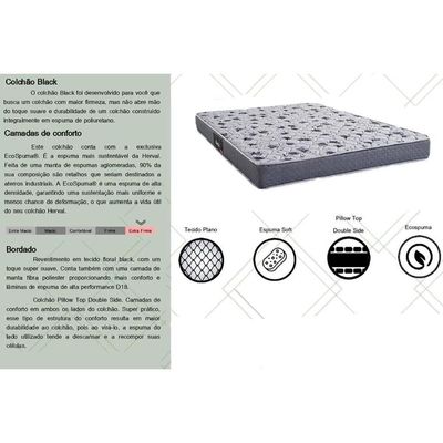 Cama Box Queen: Colchão Anatômico Herval D28/Ag65 Black + Base Crc Suede Clean(158X198)