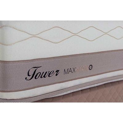 Cama Box King: Colchão Molas Herval Maxspring Tower + Base Crc Suede Clean(193X203)