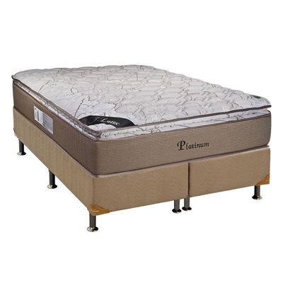 Cama Box Queen: Colchão Molas Ensacadas Luckspuma Masterpocket Platinum New + Base Clean(158X198)