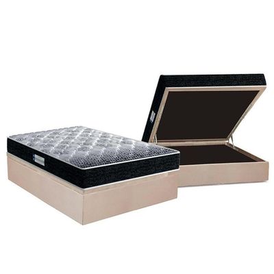 Cama Box Baú Casal: Colchão Espuma D33 Probel / Eppedic Prodormir Tech1500 + Base Clean(138X188)