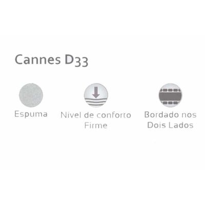 Cama Box Casal: Colchão Espuma D33 Herval Cannes + Base Crc Courano Clean(138X188)