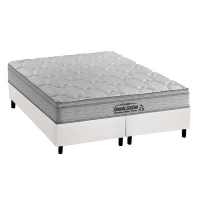 Cama Box King: Colchão Espuma Probel D40 Guarda Costas Premium Hiper Firme + Base White(193X203)