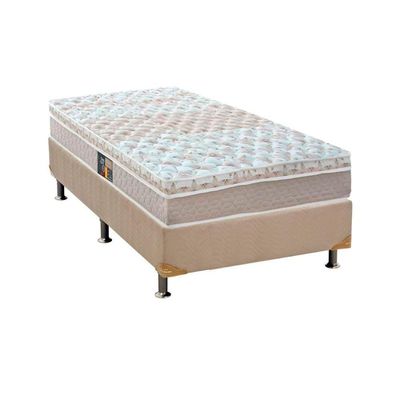 Cama Box Solteiro: Colchão Molas Ensacadas Castor Pocket Class + Base Crc Suede Clean(88X188)