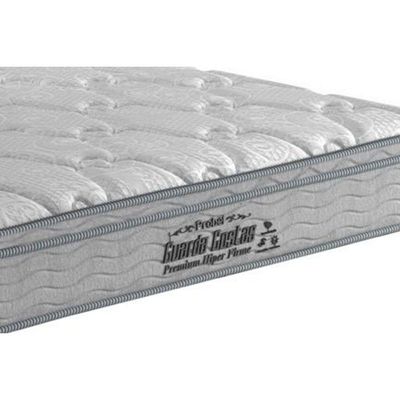 Cama Box Queen: Colchão Espuma Probel D40 Guarda Costas Premium Hiper Firme + Base White(158X198)