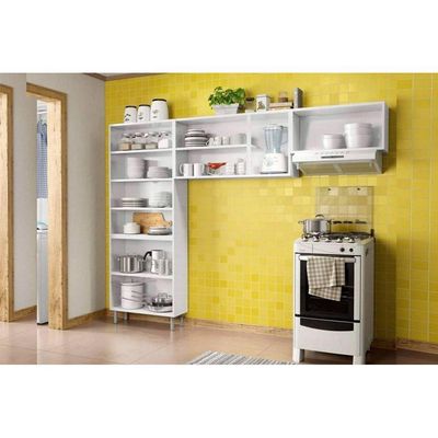 Cozinha Modulada Completa Múltipla 3 Peças (2 Armários + 1 Paneleiro) CPT98 Branco - Bertolini