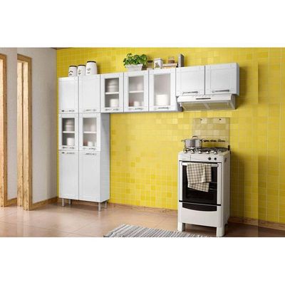 Cozinha Modulada Completa Múltipla 3 Peças (2 Armários + 1 Paneleiro) CPT98 Branco - Bertolini