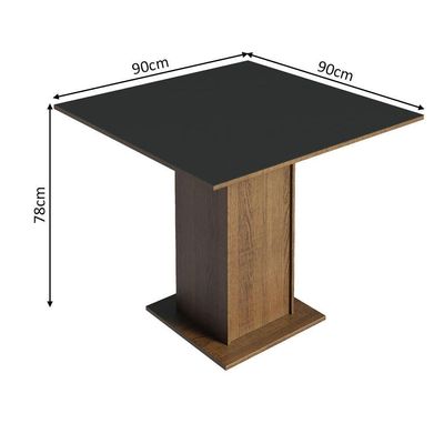 Conjunto Sala De Jantar Mesa Tampo De Madeira 4 Cadeiras Rustic/preto Claire Madesa Rustic/preto