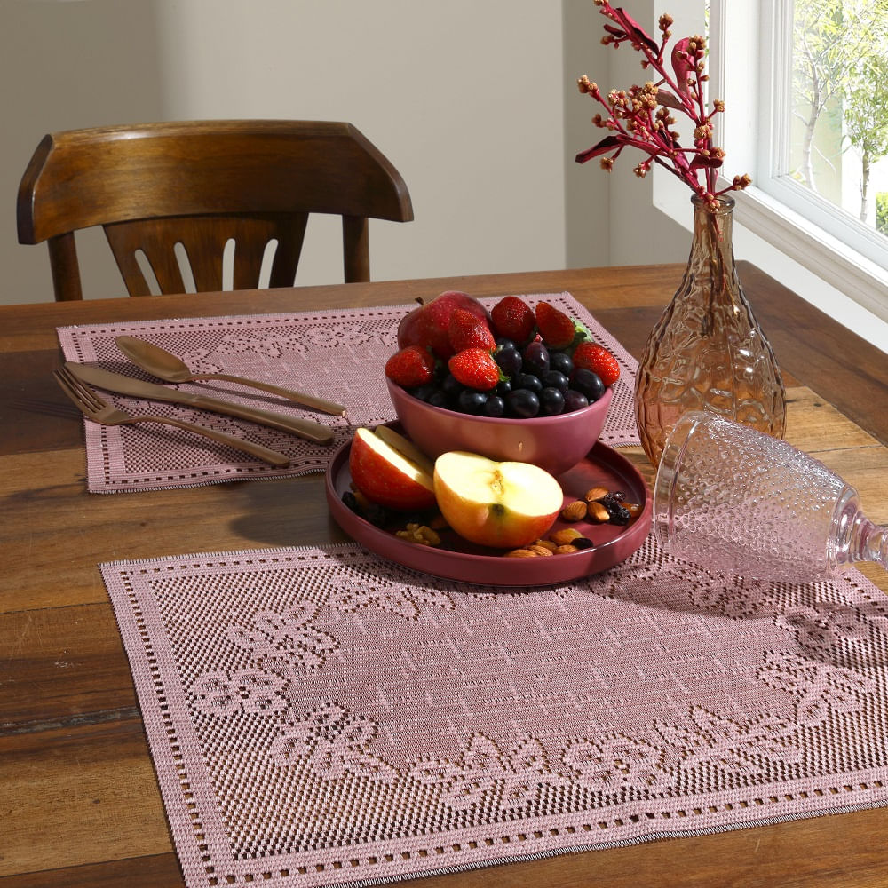 Jogo Americano Renda Interlar 4p Color Rose