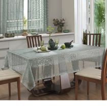 Toalha Mesa Retangular Renda Interlar Color Pistache 6 Lugares