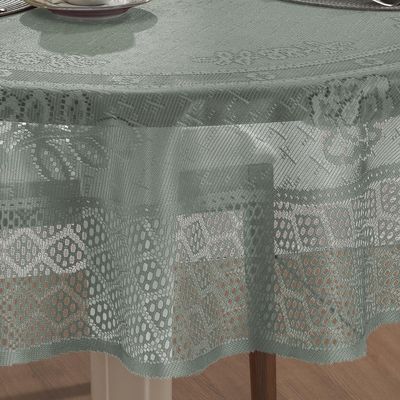 Toalha Mesa Redonda Renda Interlar Color Pistache 4 Lugares