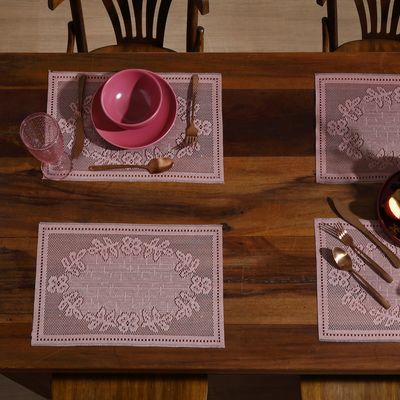 Jogo Americano Renda Interlar 4p Color Rose