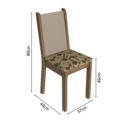 Conjunto Sala De Jantar Mesa Tampo De Madeira 4 Cadeiras Rustic/crema/bege Marrom