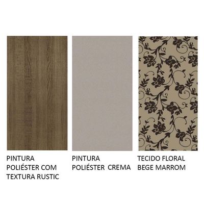 Conjunto Sala De Jantar Mesa Tampo De Madeira 4 Cadeiras Rustic/crema/bege Marrom