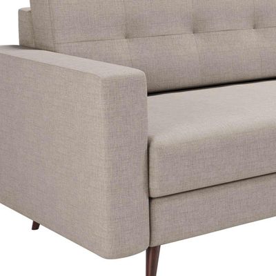 Sofá 3 Lugares Living Pé Palito Linho Cotton Cru 210 cm