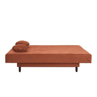 Sofá-Cama Casal 3 Lugares Jimmy Suede Terracota