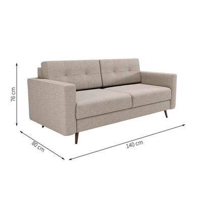 Sofá 2 Lugares Pé Palito Living Linho Cotton Cru