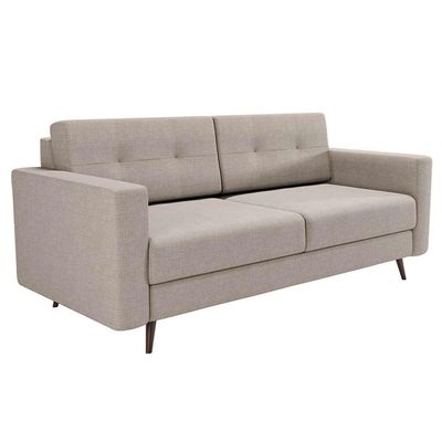 Sofá 2 Lugares Pé Palito Living Linho Cotton Cru