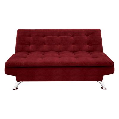 Sofá-Cama Casal 3 Lugares Premium Suede Vermelho