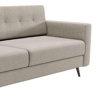 Sofá 3 Lugares Pé Palito Living Linho Cotton Cru