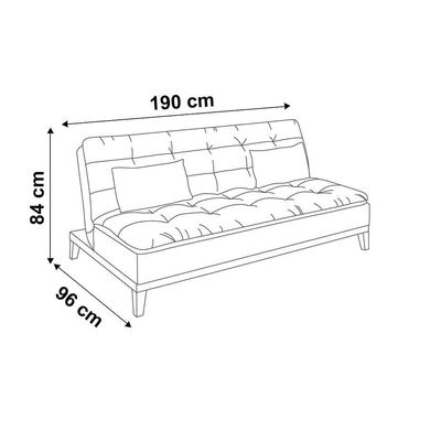 Sofá-Cama 3 Lugares Casal Premium Base e Pés de Madeira Suede Cinza