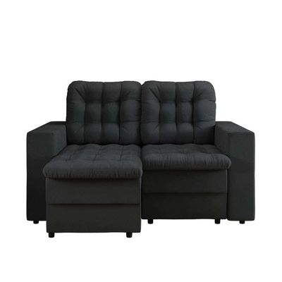 Sofá 2 Lugares Retrátil Lubeck Plush Suede Grafite 140 cm