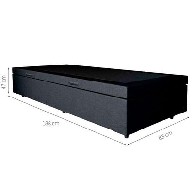 Base para Cama Box Solteiro Martin Premium com Baú (45x88x188) Preta