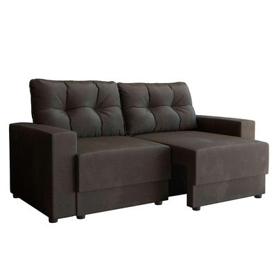 Sofá 3 Lugares Retrátil Lubeck Suede Grafite 180 cm