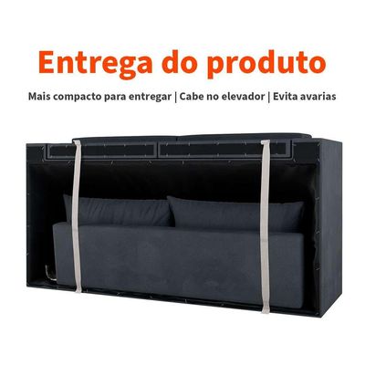 Sofá 2 Lugares Retrátil Lubeck Suede Grafite 140 cm