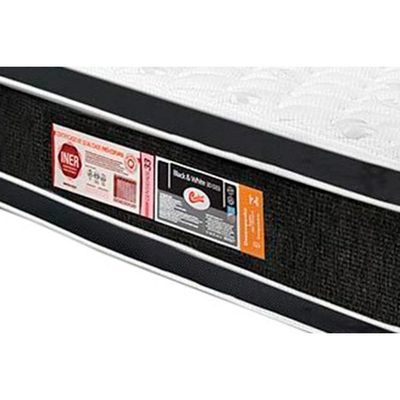 Cama Box Solteiro: Colchão Espuma Castor D33 Black E White Double Face + Base Clean(88X188)