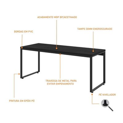 Mesa de Escritório Kuandra Preta