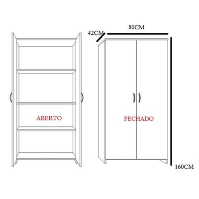 Armário de Escritório New City 2 PT Cinza 160 cm