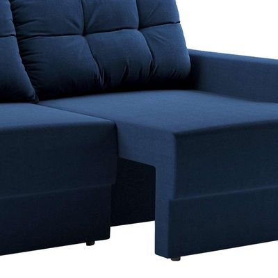 Sofá 3 Lugares Retrátil Lubeck Suede Azul Marinho 180 cm