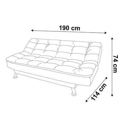 Sofá-Cama 3 Lugares Casal Premium Suede Cinza
