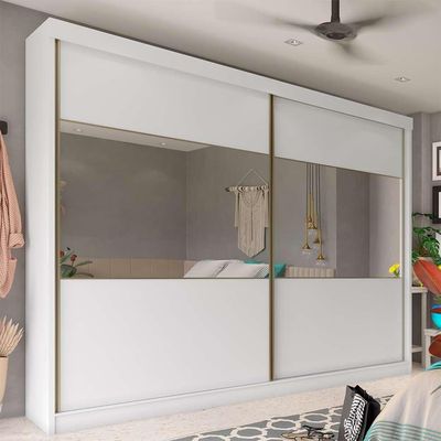 Guarda-Roupa Casal com Espelho Valência 2 PT 6 GV Branco