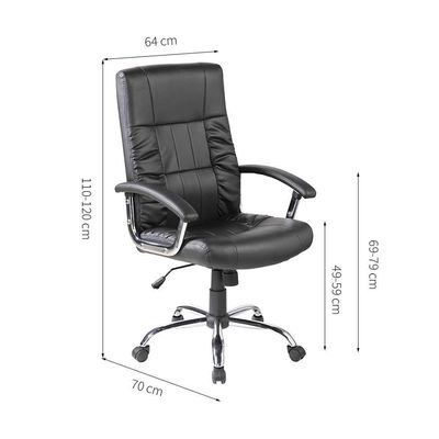 Cadeira de Escritório Presidente Giratória com Relax Office Plus Preta