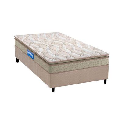 Cama Box Solteiro: Colchão Espuma D45 Probel Guarda Costas + Base Crc Suede Clean(88X188)