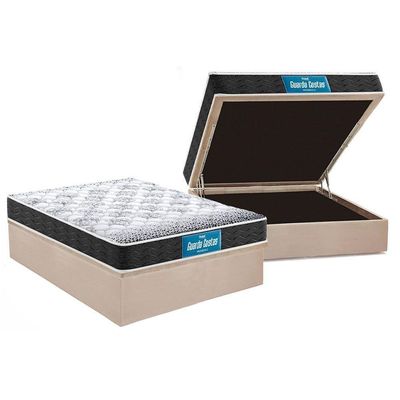 Cama Box Baú Casal: Colchão Probel D28 / Ep Prómiddle Double Face + Base Clean(138X188)