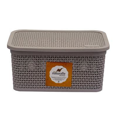 Caixa Organizadora 7.5L Rattan Rischioto 1121 Areia