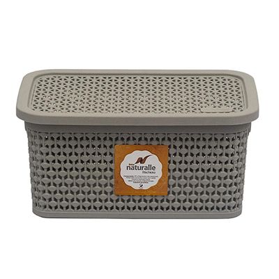 Caixa Organizadora 2.5L Rattan Rischioto 1101 Areia