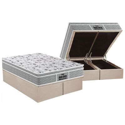 Cama Box Baú Queen: Colchão Espuma Probel D45 / Ep Próextreme Plus + Base Clean(158X198)