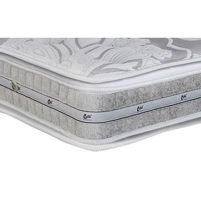 Cama Box Casal: Colchão Molas Castor Pocket Slx Grand Plush + Base Crc Suede Cinza(138X188)