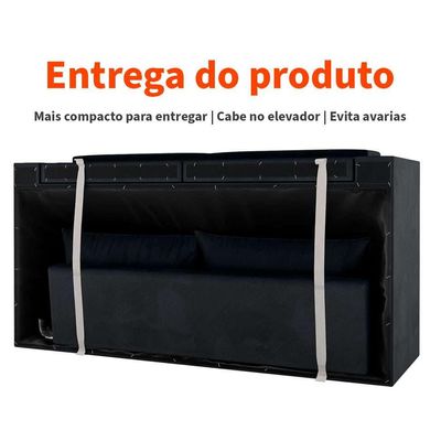 Sofá 2 Lugares Retrátil Lubeck Suede Preto 140 cm